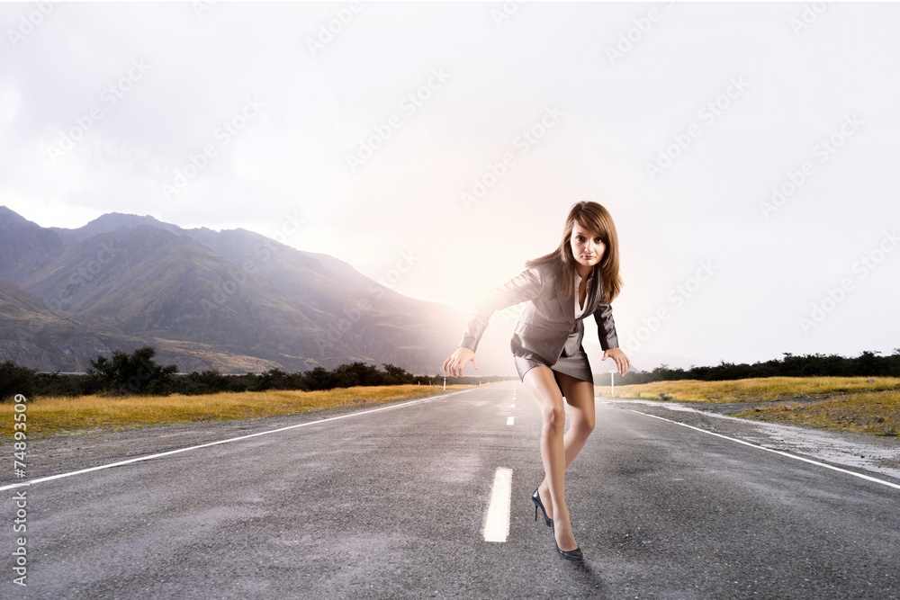 Running businesswoman Running businesswoman