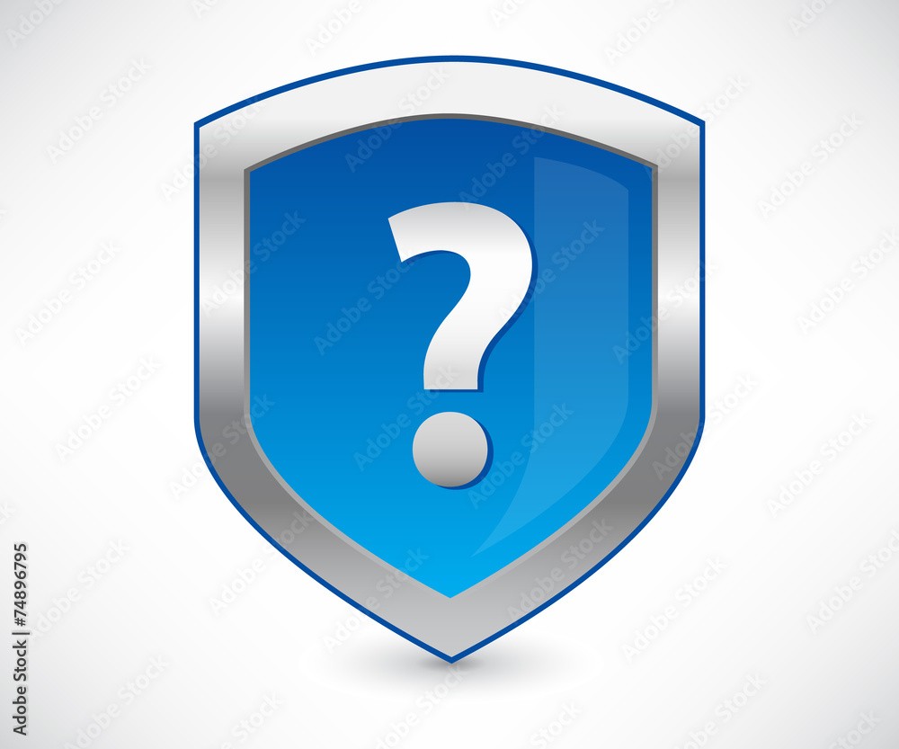 Shield icon with question mark Shield icon with question mark
