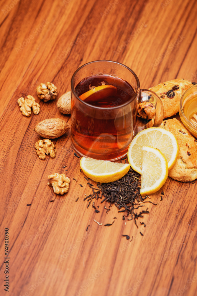 black tea with lemon and honey black tea with lemon and honey