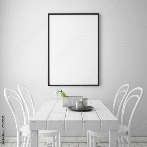 mock up poster with scandinavian interior background © mtlapcevic