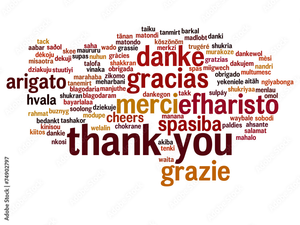 Conceptual thank you word cloud Conceptual thank you word cloud