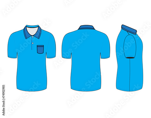 polo shirt design templates (front, back and side views). Vector