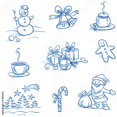 Christmas scenes and Icons set – Snowman