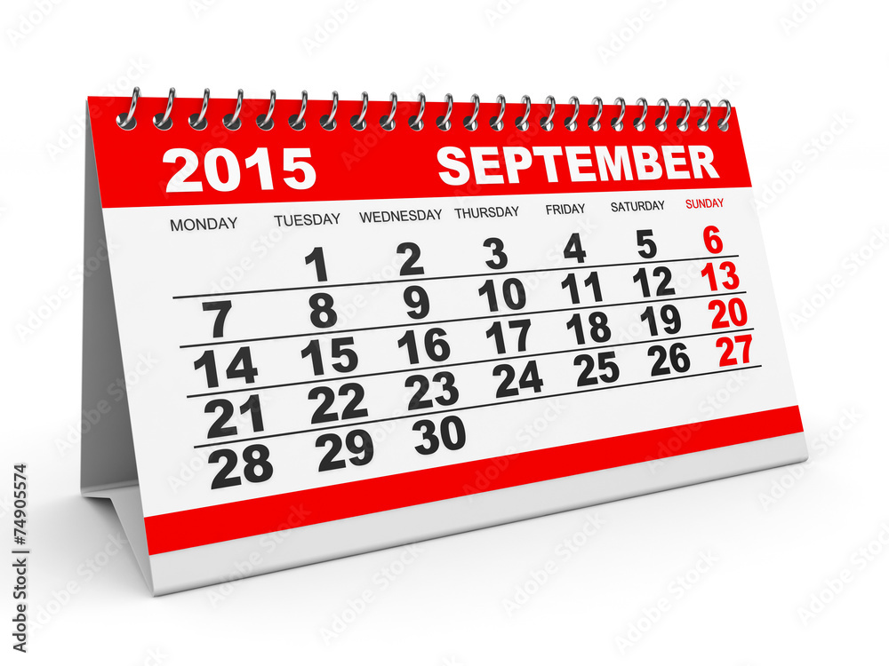 Calendar September 2015.