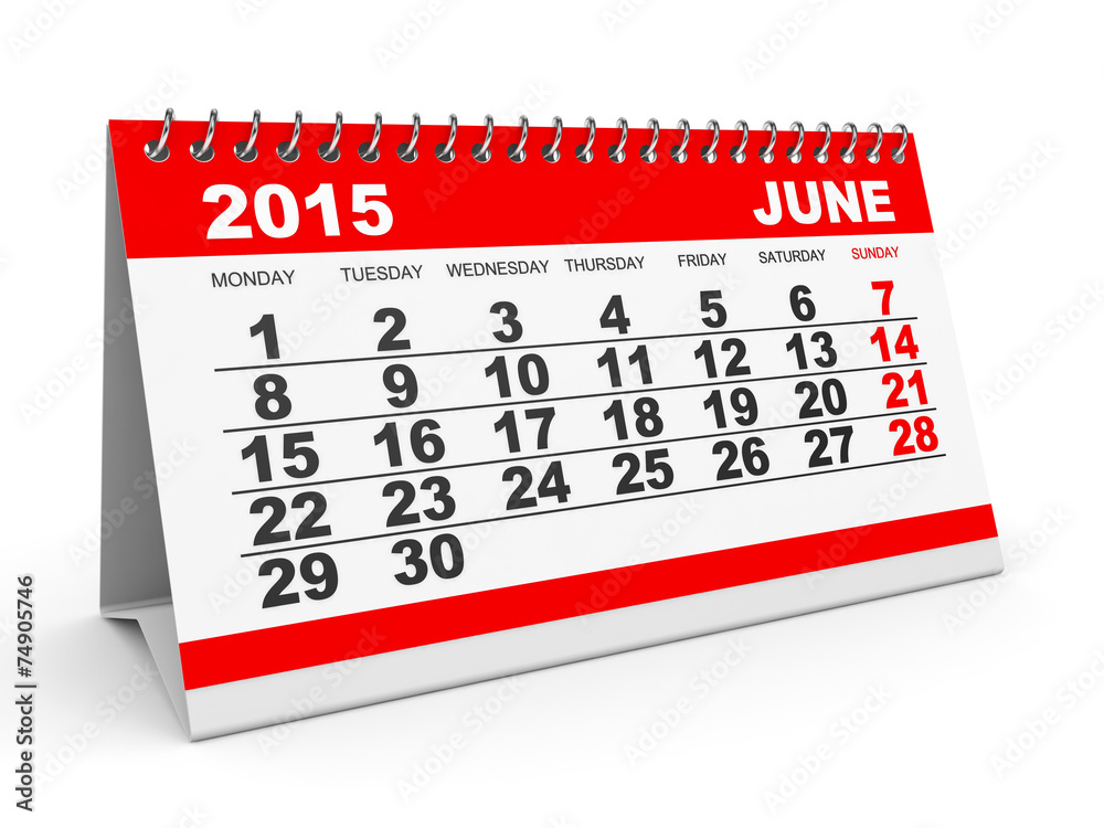 Calendar June 2015.