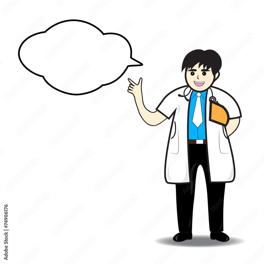 Vector illustration of Doctor man thinking Vector illustration of Doctor man thinking