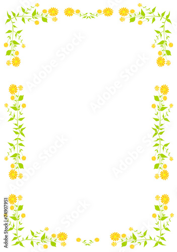 Wallpaper Mural Frame with plant and orange flowers. Torontodigital.ca