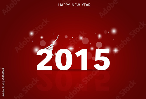 2015 Happy New Year. Vector illustration.