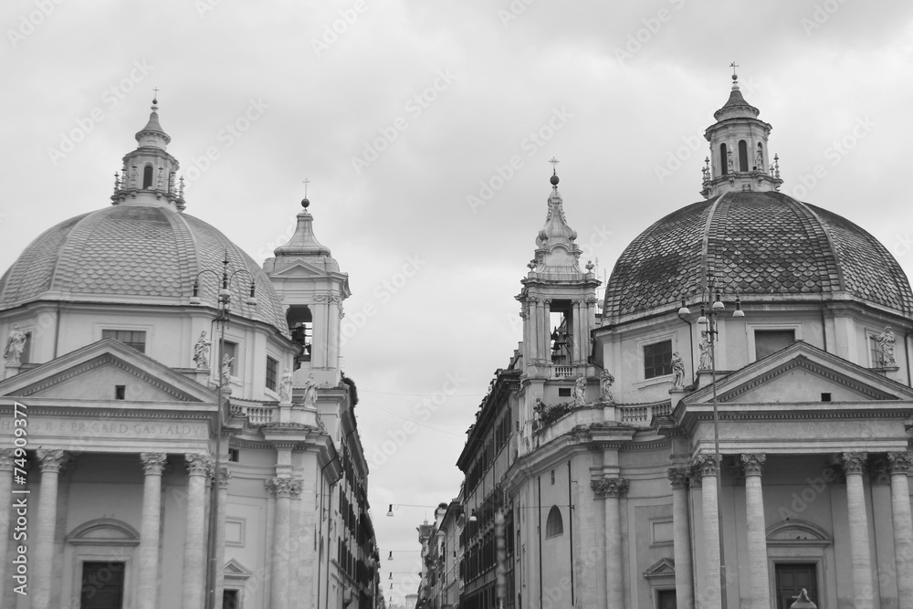 Cathedral on Piazza del Popolo in Rome. Cathedral on Piazza del Popolo in Rome.