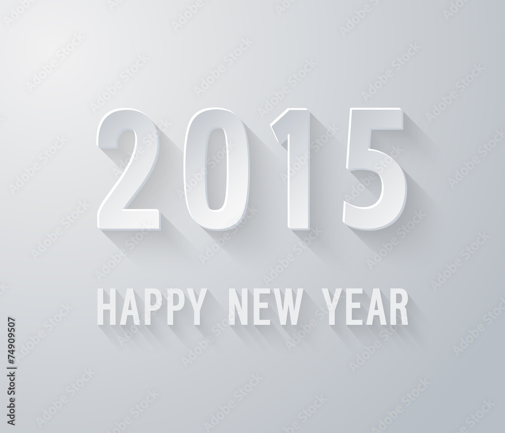 Happy new year 2015 paper postcard. Happy new year 2015 paper postcard.
