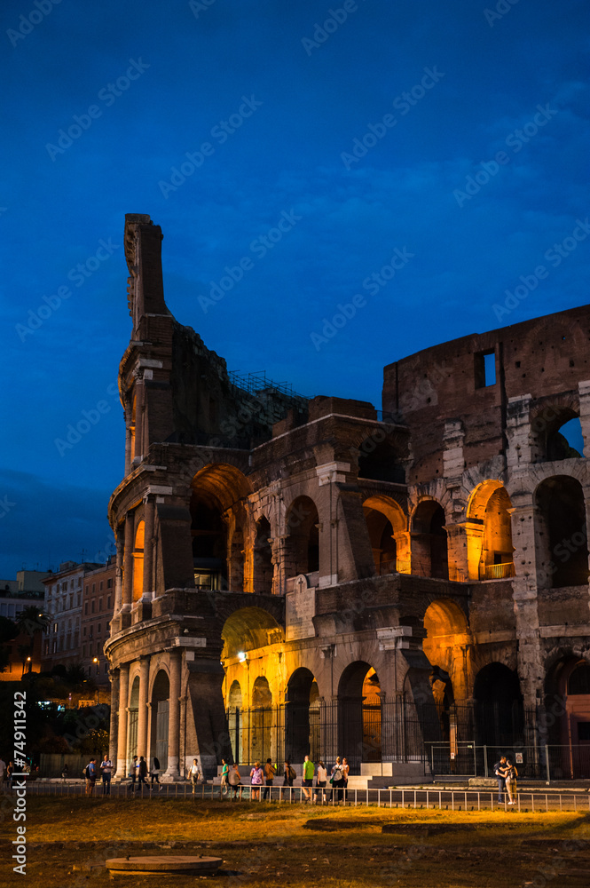 Colosseum at night in Rome, Italy