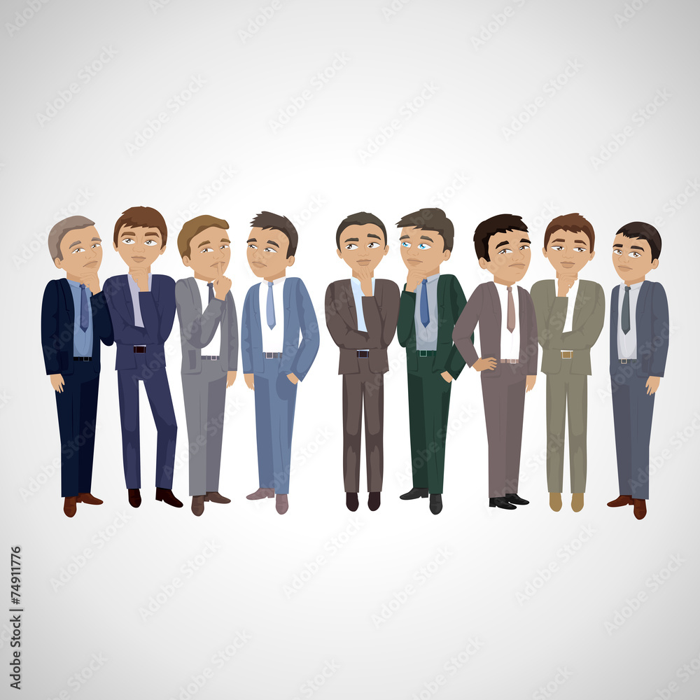 Business Man Thinking - Isolated On Gray Background - Vector Illustration, Graphic Design Editable For Your Design. Business Concept Business Man Thinking - Isolated On Gray Background - Vector Illustration, Graphic Design Editable For Your Design. Business Concept