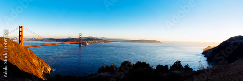 Panoramic view of Golden Gate bridge, San Francisco, USA. #74911982
