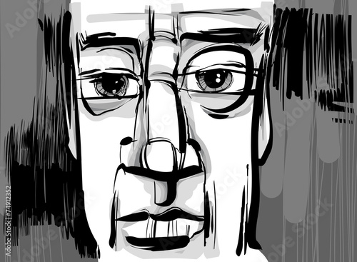 man face artistic drawing illustration