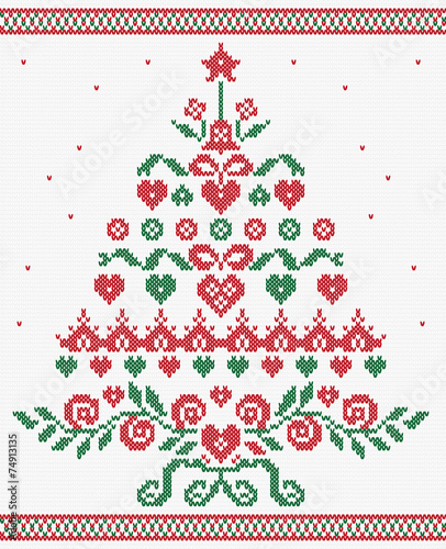 Christmas tree ornament vector seamless texture