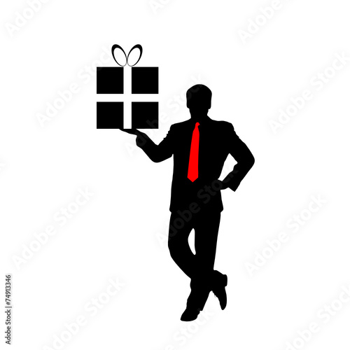 businessman with a gift vector