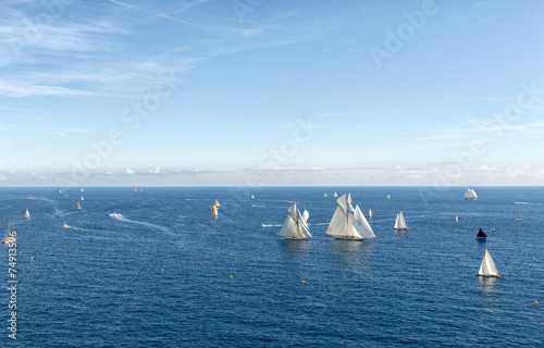 Sailboats in regatta