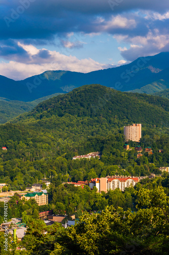 View of Gatlinburg, seen from Foothills Parkway in Great Smoky M