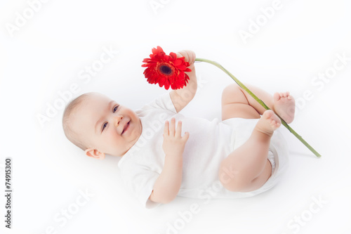 baby with flower