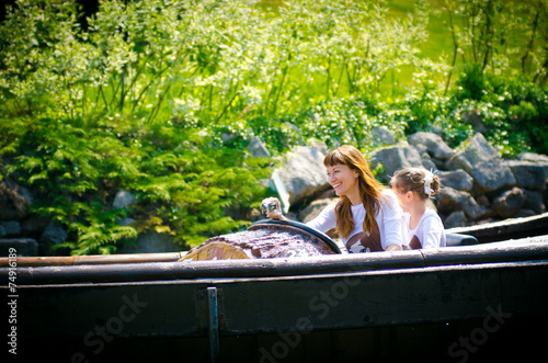 Italy, an amusement park, the boat floats on water