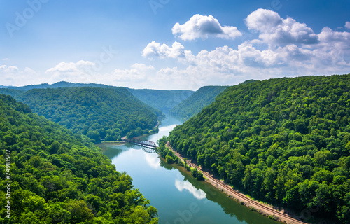 View of the New River from Hawk's Nest State Park, West Virginia photo