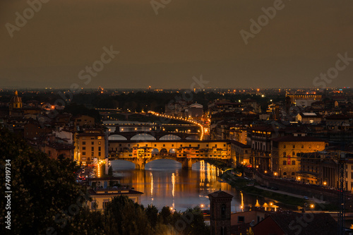 Fototapeta Naklejka Na Ścianę i Meble -  Night panorama of Florence. View ot top.