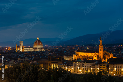 Night panorama of Florence. View ot top. © irimeiff