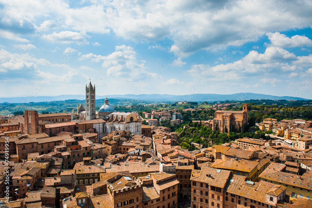 Siena. Image of ancient Italy city, view from the top