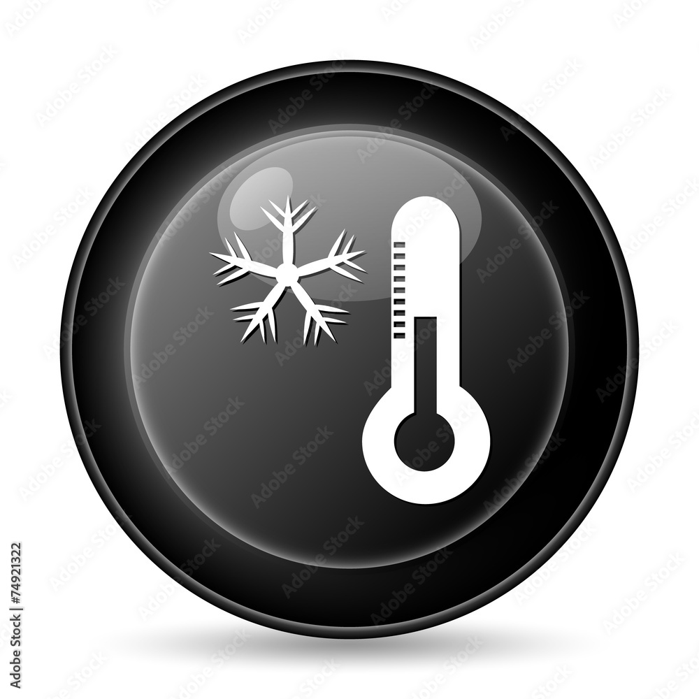 Snowflake with thermometer icon Snowflake with thermometer icon