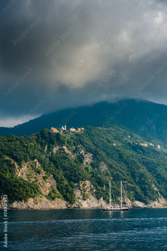 custom made wallpaper toronto digitalSand beach in Camogli by Genova, Italy