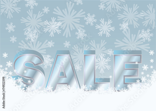 Winter sale banner, vector illustration