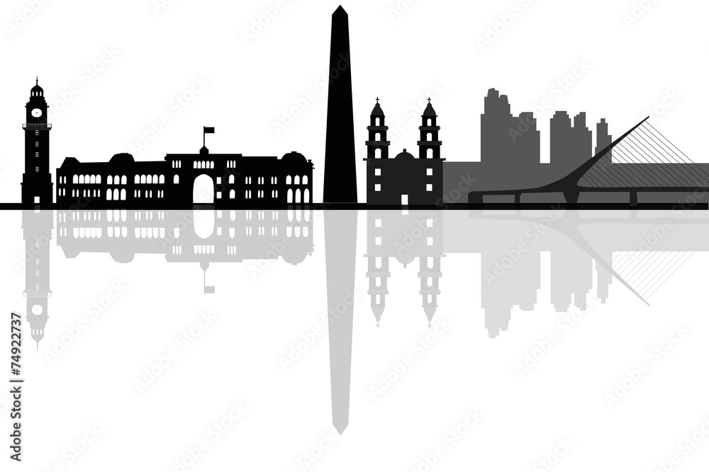 Obraz premium Buenos Aires city skyline silhouette. vector illustration