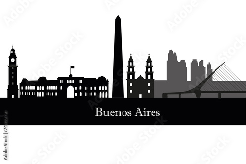 Buenos Aires city skyline silhouette. vector illustration