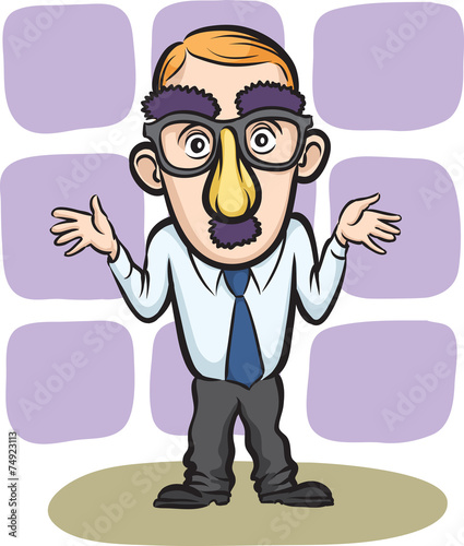 Businessman apologizing wearing a mask