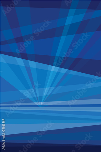 Night and moon  on beach. Geometric abstract