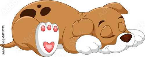 Cute puppy cartoon sleeping