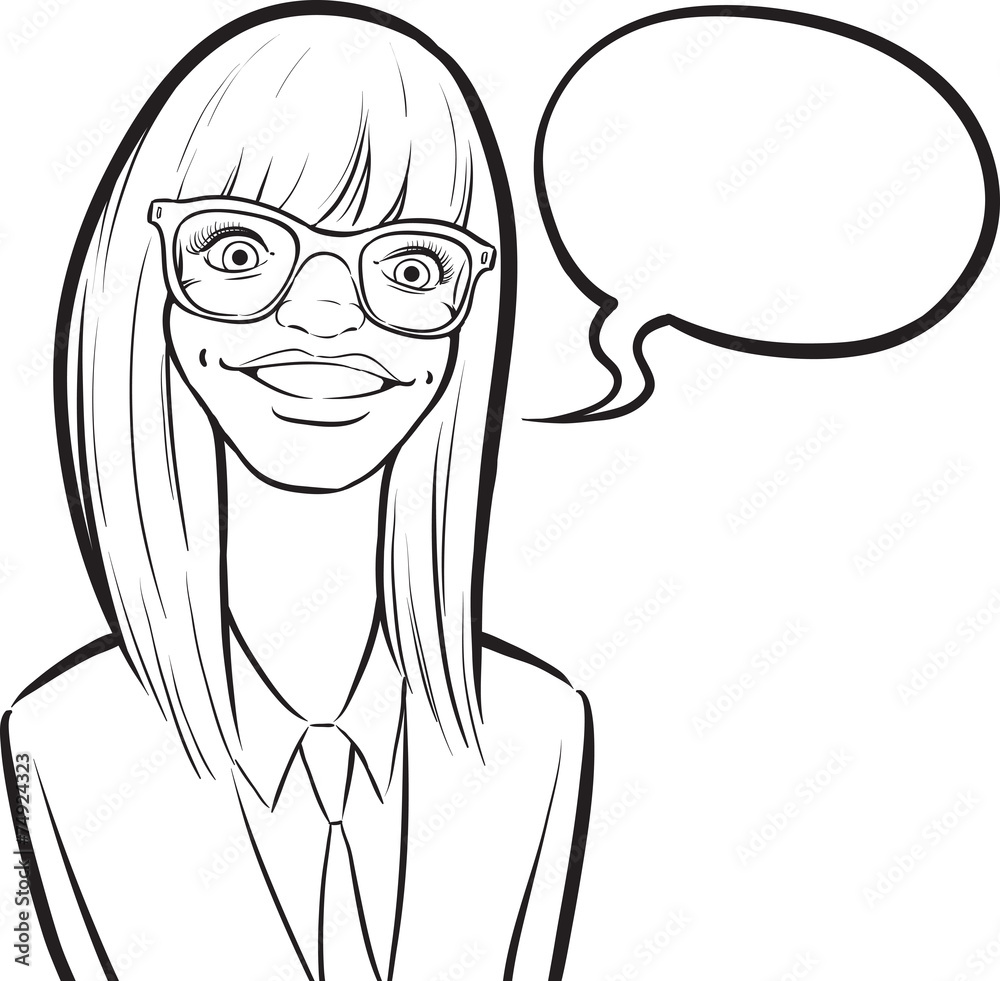 Nerdy Girl Drawing