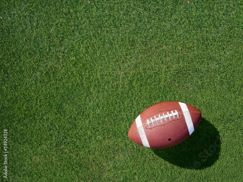 Football on Sports Turf Grass Angled Left