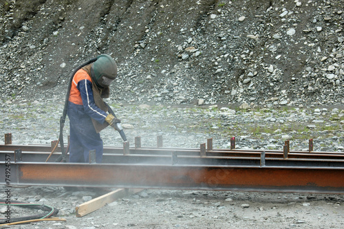 Obraz na płótnie sandblaster at work