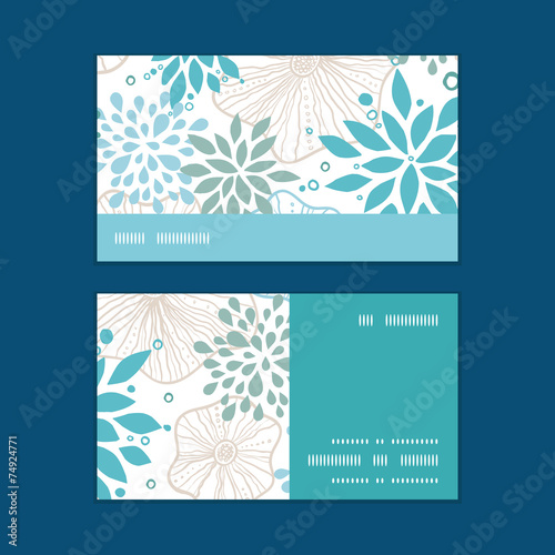 Vector blue and gray plants horizontal stripe frame pattern
