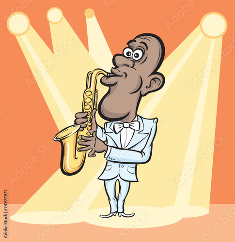 Cartoon saxophone player