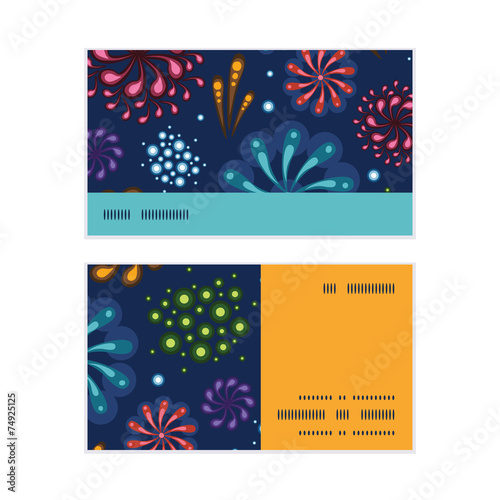 Vector holiday fireworks horizontal stripe frame pattern