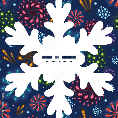 Vector holiday fireworks Christmas snowflake silhouette pattern