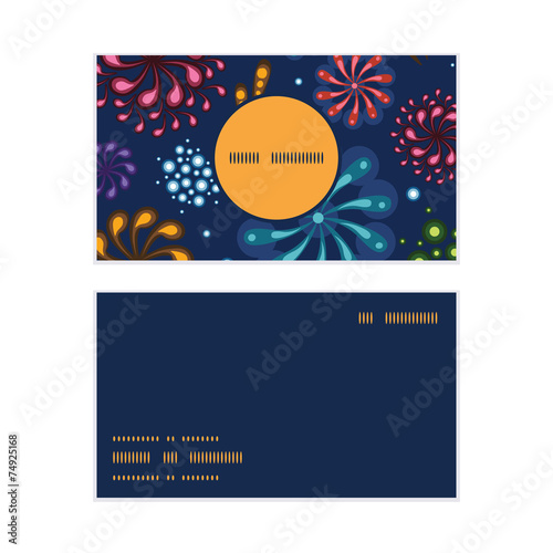 Vector holiday fireworks vertical round frame pattern business