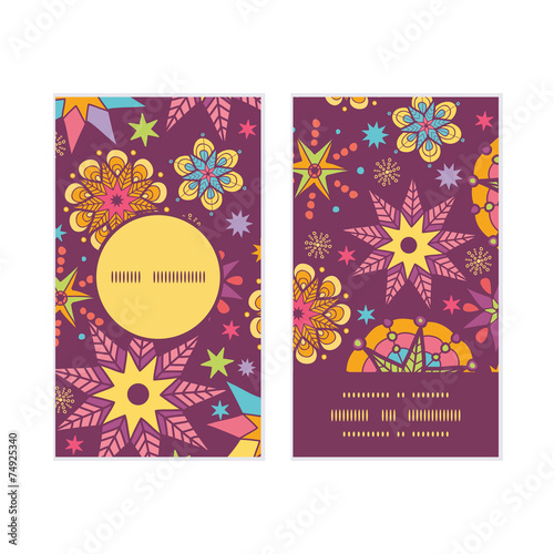 Vector colorful stars vertical round frame pattern business