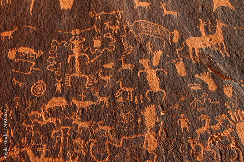 Quadro su tela Newspaper Rock Petroglyphs