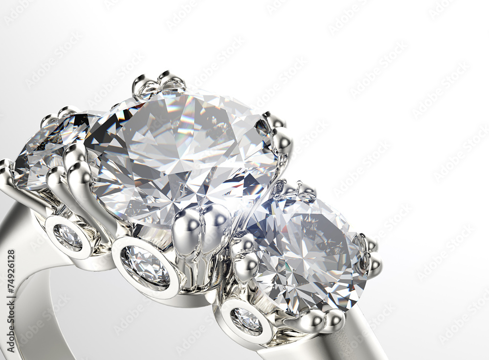 Golden Ring with Diamond. Jewelry background Golden Ring with Diamond. Jewelry background