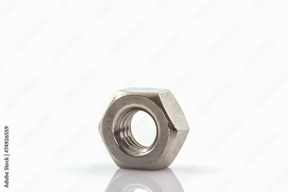 Metal nuts . Metal nuts .