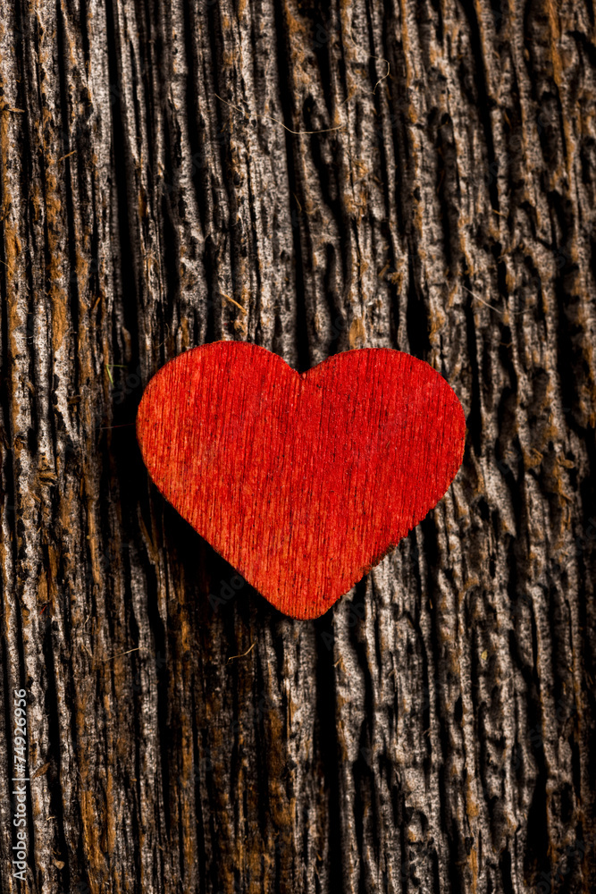 Red Heart on Wood Red Heart on Wood