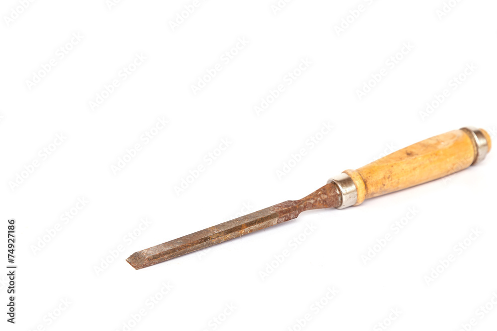 Chisel for wood work isolated on white background Chisel for wood work isolated on white background